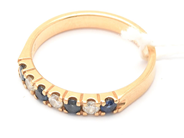 Jewellery - Ring 18K brv:3,8g Ø18¼ with diamonds 3xca0,07ct and blue stones - View 1