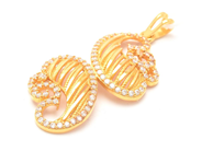 Jewellery - Pendant 21K brv:3,5g height:35mm with white stones - View 1