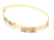 Jewellery - Bangle 18K brv:9,8g Ø6cm openable with stones - View 1