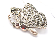 Jewellery - Brooch S925 5,8g butterfly with stones, height 3cm - View 1