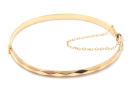 Lot - Bangle 9K 11,8g openable with safety chain Ø6,7cm - View 1