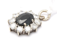 Lot - Pendant 18K 1,7g white gold with blue stone and diamonds 10xca0,07ct  - View 1
