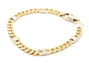 Jewellery - Bracelet 18K 24g double-dyed length: 20cm width: 5mm snap hook - View 1