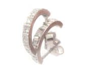 Jewellery, Earrings 18K 2,4g one pair white gold with diamonds 12xca0,01ct height: 1,3cm, in auction: Pawn – Tuesday 29 March 2022