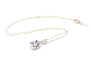 Jewellery, Chain Anchor S925 3,7g with pendant with purple stone length: 39cm width: 1mm springring, in auction: Pawn – Tuesday 29 March 2022