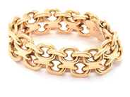 Jewellery, Bracelet X-bracelet 18K 201,6g length: 19,5cm width: 23mm box clasp defect, in auction: Pawn – Tuesday 29 March 2022