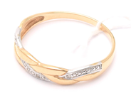 Jewellery, Ring 18K 2,1g double-dyed with diamonds 4xca0,005ct åttkantsslipade Ø20, in auction: Pawn – Tuesday 29 March 2022