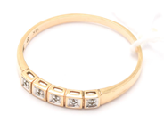 Jewellery, Ring 18K 1,7g with diamonds 5xca0,005ct åttkantsslipade Ø20, in auction: Pawn – Tuesday 29 March 2022