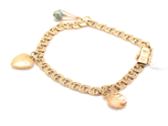 Lot - Bracelet Bismarck 18K 13,7g with charms one engraved - View 1