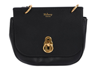 Accessories - Axelremsväska Mulberry mini Amberley Satche black leather hardware i guldfärgad metal 16x14x5,5cm dustbag - View 1