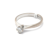 Jewellery, Ring 18K white gold 3,2g Ø17¾ with diamond 1xca0,33ct acc to engraving and smårepig, in auction: Pawn – Tuesday 29 March 2022