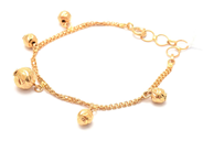 Jewellery, Bracelet X-bracelet 21K 7,6g with five charms, length: 17-19,5cm width: 2mm, in auction: Pawn – Tuesday 29 March 2022