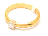 Jewellery, Ring 23K 6,4g Ø18¼ with diamond ca0,22ct , in auction: Pawn – Tuesday 29 March 2022