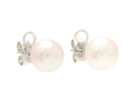 Jewellery - PEARL EARRINGS, 18K white gold - View 1