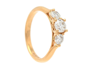 Jewellery - THREE STONE RING, 18K gold - View 1