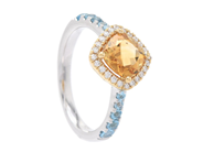 Jewellery - RING, 18K gold/white gold with citrine 1,20 ct - View 1