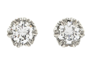 Jewellery, SOLITAIRE EARRINGS, 18K white gold, in auction: Lilla jewellery – Thursday 16 June 2022