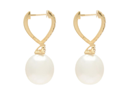 Jewellery - PEARL EARRINGS, 18K gold with oval South Sea pearls 10 mm - View 2