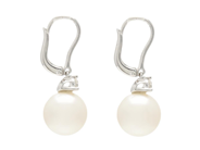 Jewellery - PEARL EARRINGS, 18K white gold South Sea pearls 10,4 mm with 2 brilliant cut diamonds 0,26 ctw - View 2
