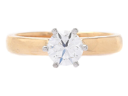 Jewellery - SOLITAIRE RING, 18K gold/white gold - View 3