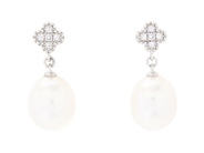 Jewellery - PEARL EARRINGS, 18K white gold - View 1