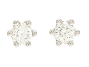Jewellery - SOLITAIRE EARRINGS, 18K white gold - View 1