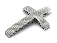 Jewellery - Pendant 18K white gold 11,1g, cross with diamonds 305x approx. 0,01ct - View 1