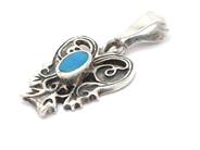Lot, Pendant S925 2,7g height: 28mm width: 15mm with blue stone, skew , in auction: Pawn – Tuesday 30 August 2022