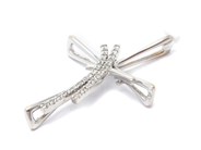 Jewellery, Pendant 18K white gold Cross 4,9g height: 41mm width: 29mm with stones, in auction: Pawn – Tuesday 30 August 2022