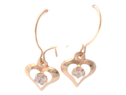 Jewellery, Earrings one pair 18K Heart 0,7g height: 22mm width: 9mm , with stone, in auction: Pawn – Tuesday 30 August 2022