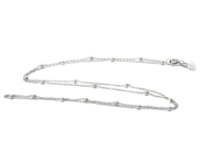 Jewellery, Chain 18K white gold 1,3g length: 45cm width: 0,51,5mm with integrerade beads, in auction: Pawn – Tuesday 30 August 2022