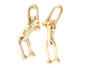 Jewellery, Earrings one pair 18K 2,6g height: 30mm width: 7mm, in auction: Pawn – Tuesday 30 August 2022