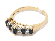 Jewellery - Ring 18K double-dyed 2,3g Ø17½ with blue and white stones - View 1