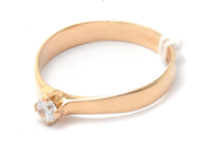 Jewellery, Ring 18K 3,6g Ø21 with white stone, in auction: Pawn – Tuesday 30 August 2022