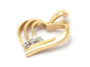 Jewellery, Pendant 18K Heart 1,1g height: 18mm width:14mm with stones, in auction: Pawn – Tuesday 30 August 2022