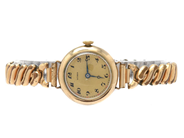 Watches, Buren Ø25mm manual winding, gilt steel with flexlänk., in auction: Pawn – Tuesday 30 August 2022