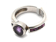 Jewellery, Ring S925 brv: 6g Ø16¾ with purple stones, in auction: Pawn – Tuesday 30 August 2022