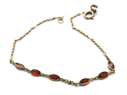 Jewellery, Bracelet S830 1,3g length: 18,5cm width 1-3mm with red stones , in auction: Pawn – Tuesday 30 August 2022