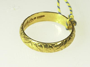 Pawnitems, 1 ring 23K    18,5 mm.. weight 5,5g, in auction: Pawn – Saturday 18 October 2003
