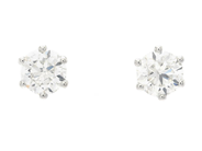 Jewellery - SOLITAIRE EARRINGS, 18K white gold - View 1