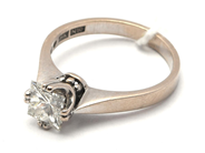 Jewellery - Ring 18K white gold 4,3g Ø16¾ with diamond 1xca1,04ct princess cut engraved CR SI 1,04  - View 2