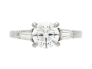 Jewellery - THREE STONE RING, platinum - View 2