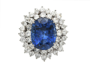 Jewellery - CLUSTER RING, 12K/18K white gold - View 2