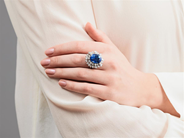 Jewellery - CLUSTER RING, 12K/18K white gold - View 6