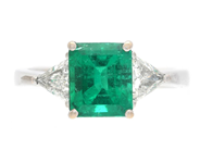 Jewellery - THREE STONE RING, 18K white gold - View 2