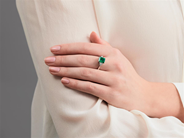 Jewellery - THREE STONE RING, 18K white gold - View 6