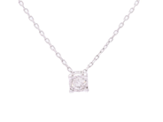 Jewellery - SOLITAIRE PENDANT WITH CHAIN, 18K white gold - View 1