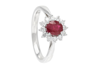 Jewellery - CLUSTER RING, 18K white gold - View 1