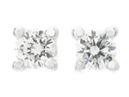 Jewellery - SOLITAIRE EARRINGS, 18K white gold - View 1