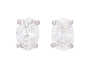 Jewellery - SOLITAIRE EARRINGS, 18K white gold - View 1